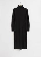 Other Stories Fitted Wool Knit Midi Dress - Black