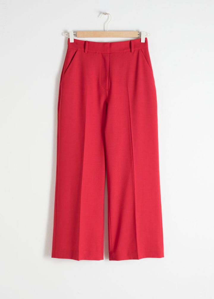 Other Stories Tailored Wool Blend Trousers - Red