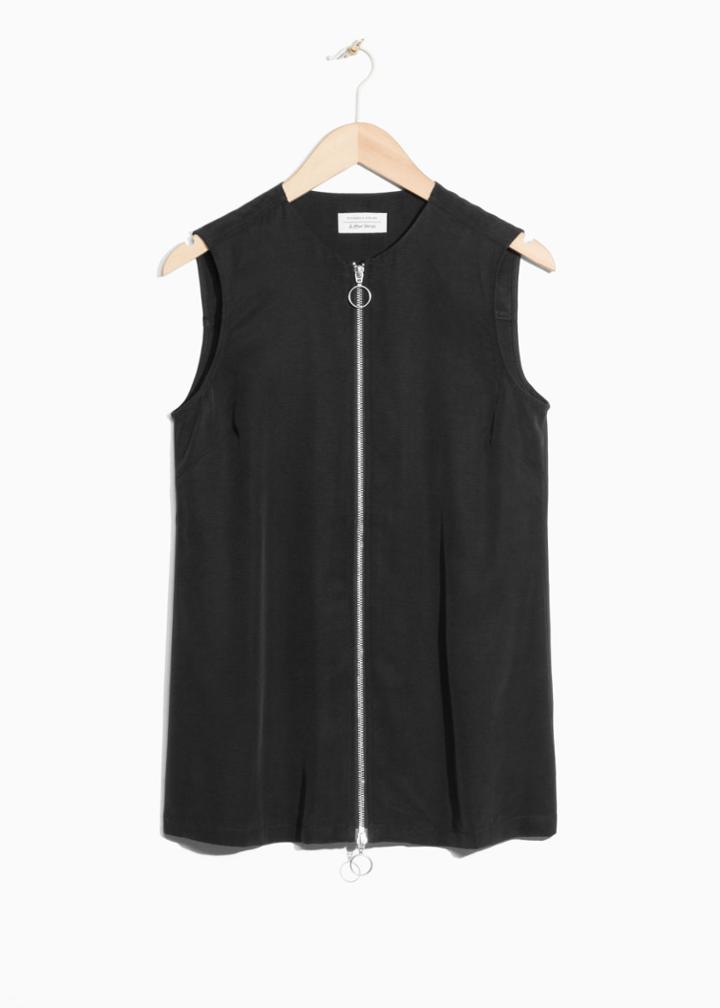 Other Stories Zipped Top - Black