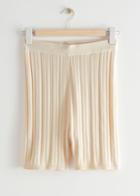 Other Stories Ribbed Elasticated Waist Shorts - White