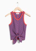 Other Stories Graphic Print Tie Top - Blue