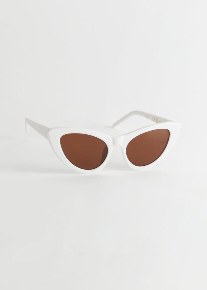 Other Stories Pointed Cat Eye Sunglasses - White