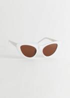 Other Stories Pointed Cat Eye Sunglasses - White