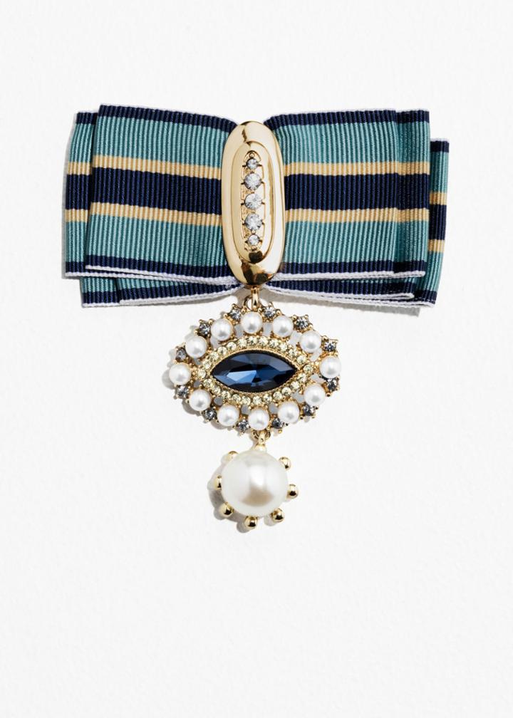 Other Stories Ribbon Brooch - Blue