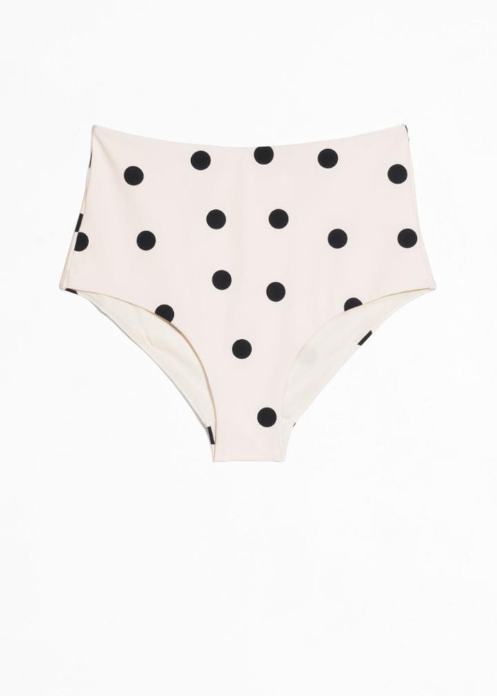 Other Stories Printed High Bikini Bottoms - White