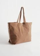 Other Stories Suede Tote Bag - Beige