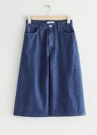 Other Stories Wide Denim Culottes - Blue