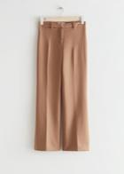 Other Stories Flared Press Crease Pants - Beige