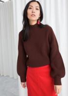 Other Stories Balloon Sleeve Sweater - Brown