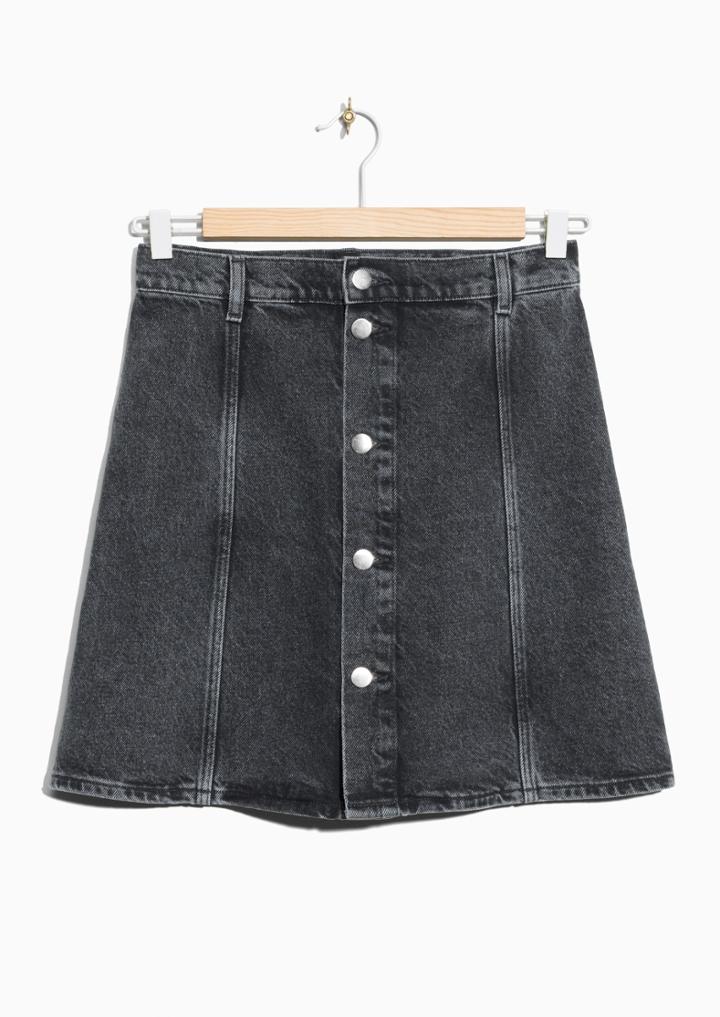 Other Stories Button-down Denim Skirt