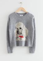 Other Stories Boxy Poodle Jacquard Sweater - Grey