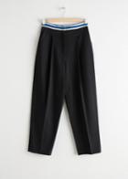 Other Stories Tapered Varsity Stripe Trousers - Black