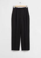 Other Stories Tailored Straight Wide-leg Trousers - Black