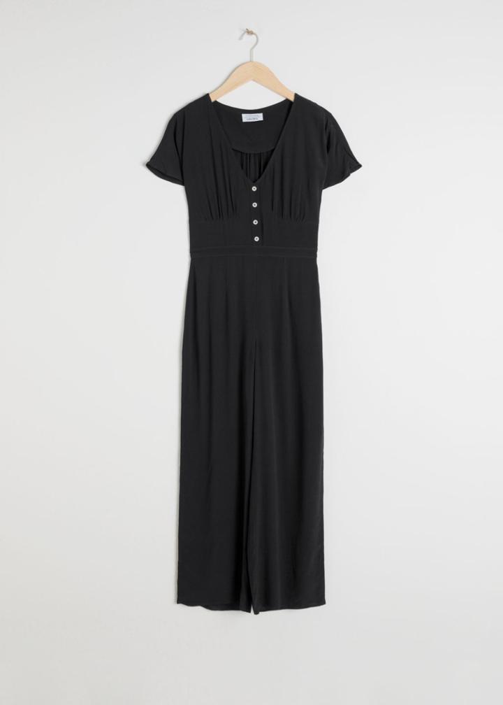 Other Stories Button Down Jumpsuit - Black