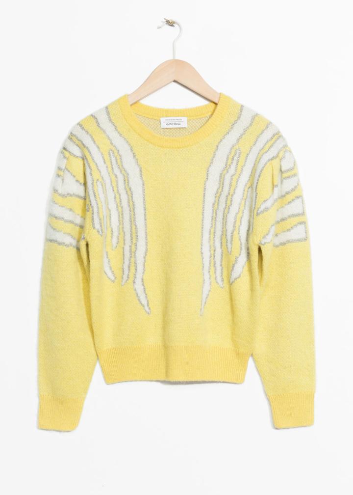 Other Stories Zebra Shoulder Sweater - Yellow