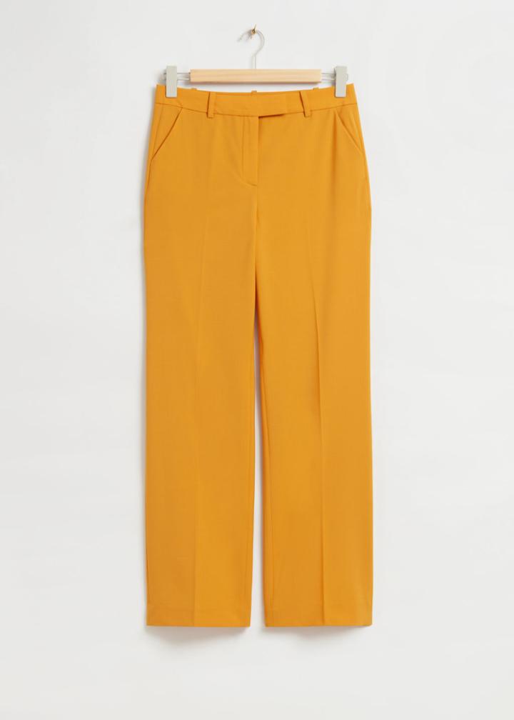 Other Stories Straight Low Waist Trousers - Yellow