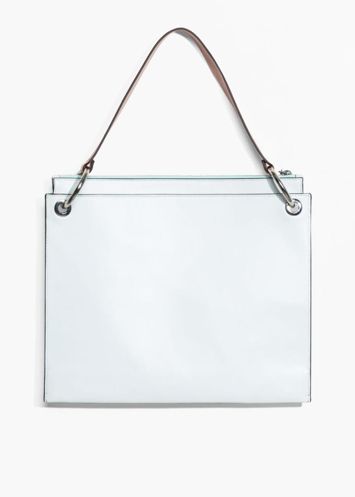 Other Stories Flat Leather Bag - Blue