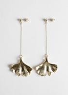 Other Stories Ginkgo Leaf Hanging Earrings - Gold