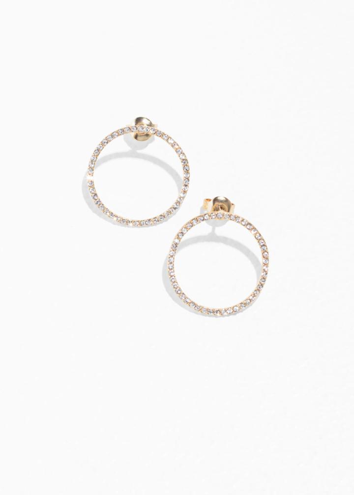 Other Stories Jewelled Circle Earrings - White