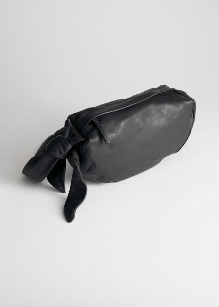 Other Stories Side Knot Half Moon Bag - Black