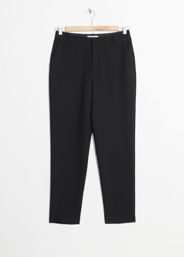 Other Stories Slim Fit Tailored Trousers - Black