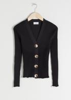 Other Stories Fitted Cotton Blend Cardigan - Black