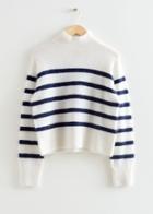 Other Stories Cropped Mock Neck Knit Sweater - White