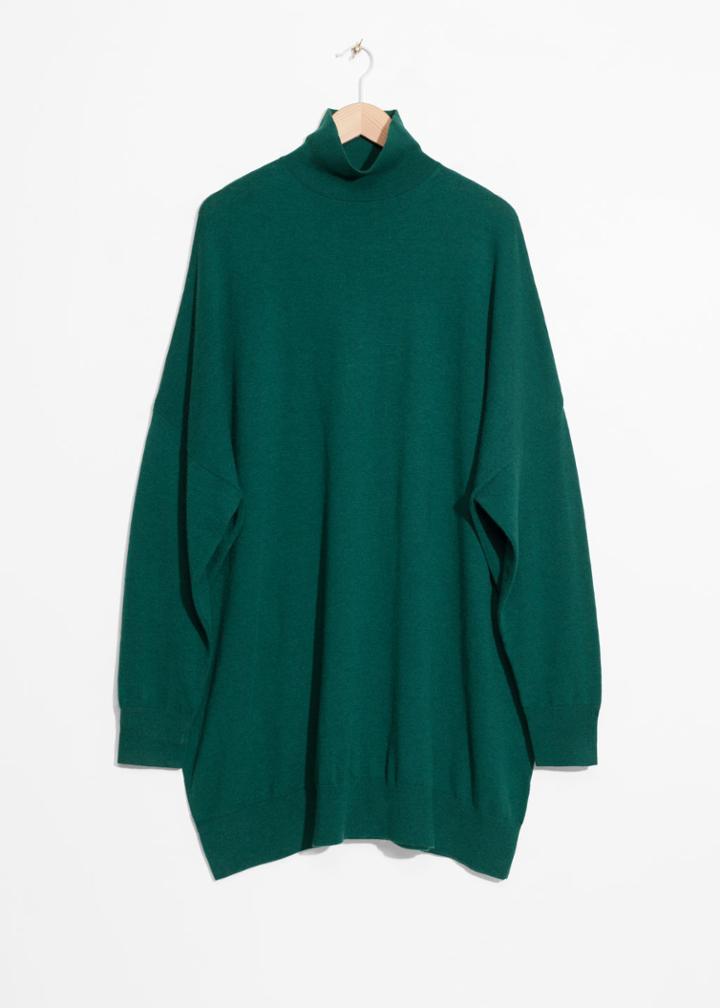 Other Stories Turtleneck Dress - Green