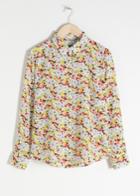 Other Stories Straight Fit Silk Shirt - Yellow