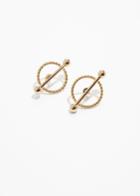 Other Stories Twisted Circle Bar Earrings - Gold