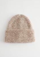 Other Stories Ribbed Mohair Blend Beanie - Rust