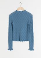 Other Stories Eyelet Knit Top - Blue