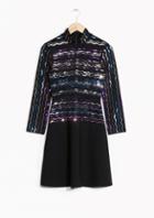 Other Stories Sequin Embellished Turtleneck Dress
