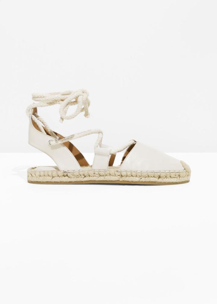 Other Stories Leather Rope Espadrilles - White