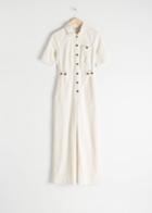 Other Stories Corduroy Boilersuit - White