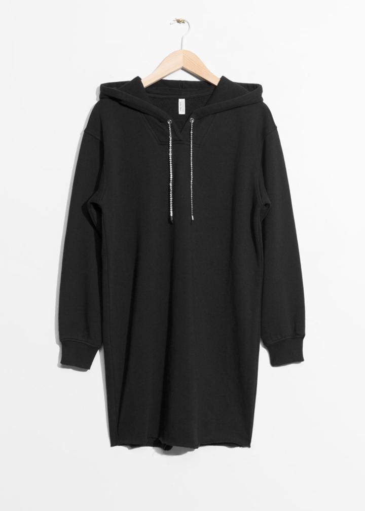 Other Stories Hoodie Sweater Dress - Black