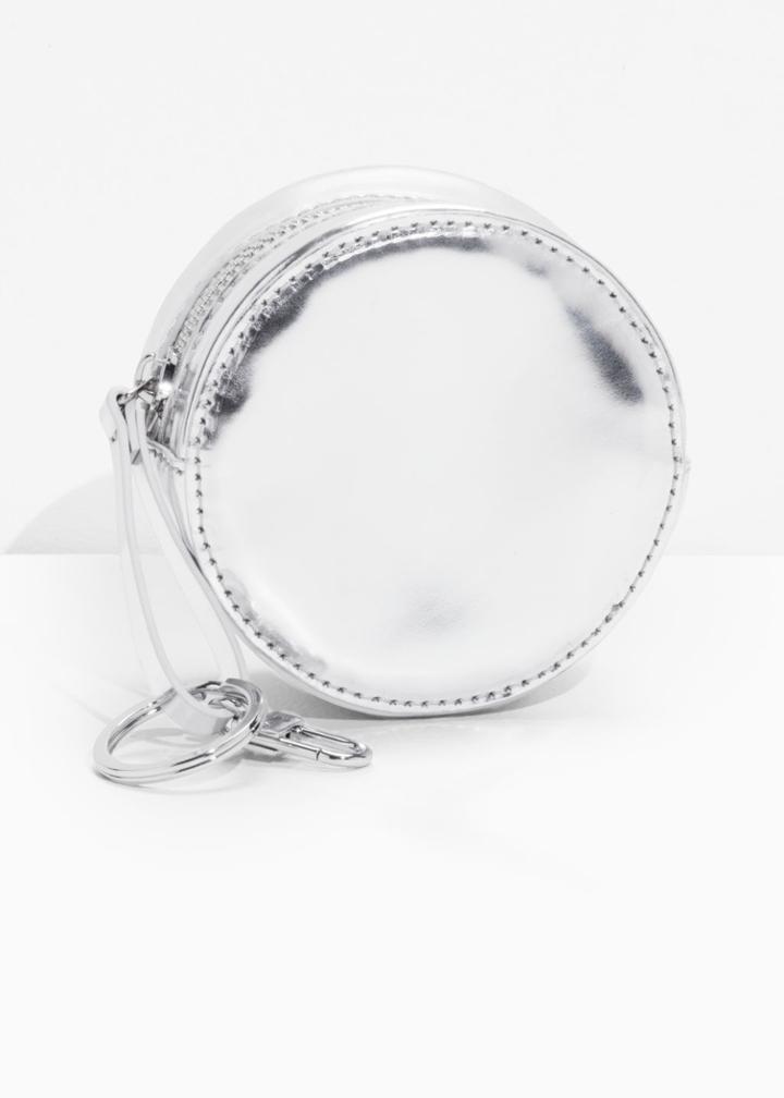 Other Stories Silver Leather Purse - Silver