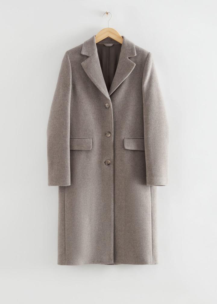 Other Stories Relaxed Fit Wool Coat - Rust