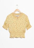 Other Stories Floral Print Ruched Blouse - Yellow