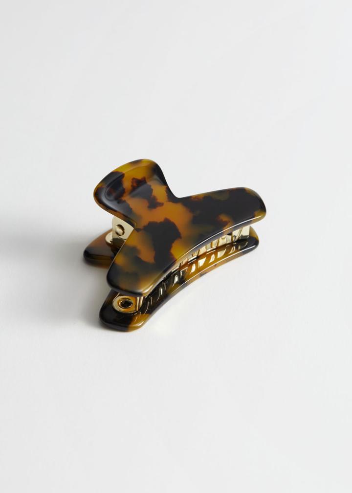 Other Stories Clouded Acetate Hair Grip - Orange