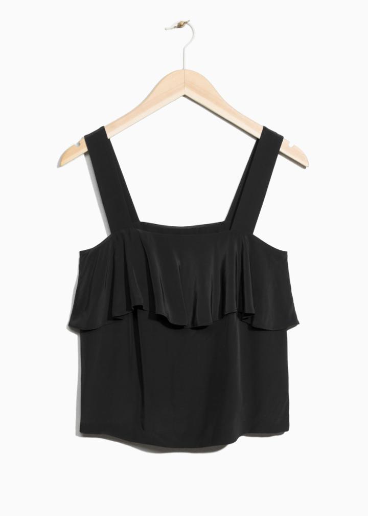 Other Stories Frill Top - Black