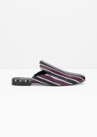 Other Stories Stripe Leather Slippers - Red