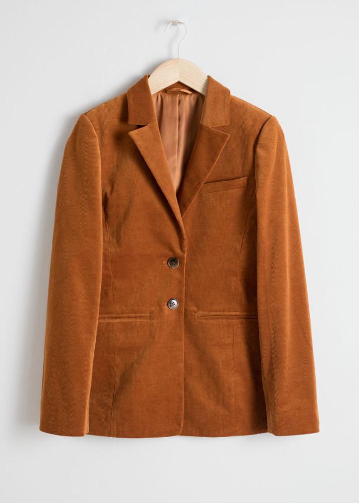 Other Stories Corduroy Blazer - Orange
