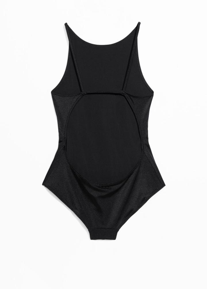 Other Stories Open Back Swimsuit - Black