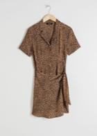 Other Stories Side Tie Leopard Mini Dress - Yellow