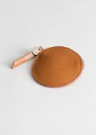Other Stories Leather Circle Coin Purse - Beige