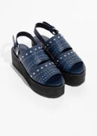 Other Stories Leather Flatforms - Blue