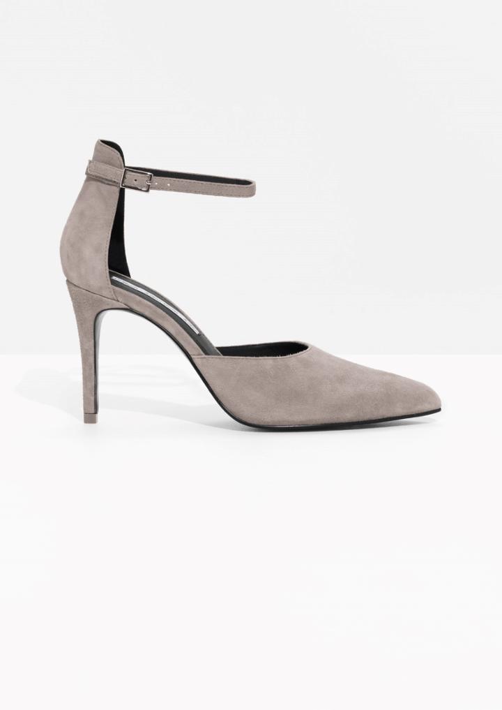 Other Stories Suede Ankle Strap Pumps