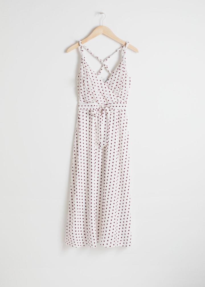 Other Stories Printed Wrap Dress - White