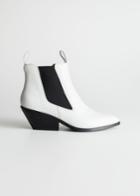Other Stories Low Leather Cowboy Boots - White